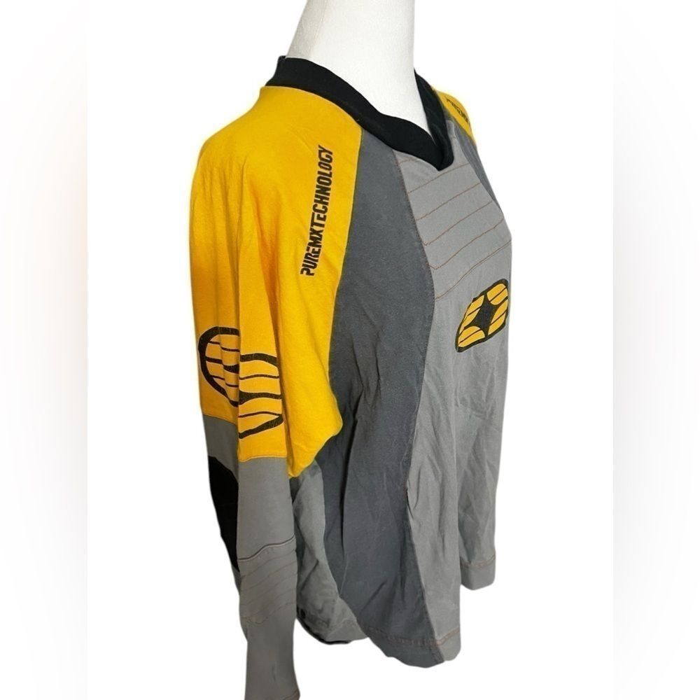 Vintage Black and Yellow No Fear racing long sleeve extra large top motocross - Picture 7 of 13